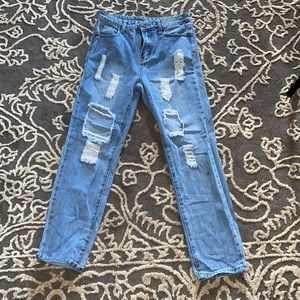 Shein Light Wash Ripped Jeans